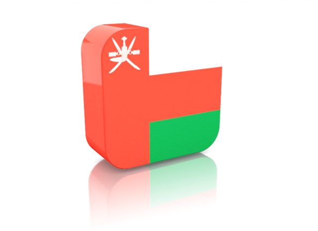 Cub cu Steagul Omanului Randare 3D Fundal