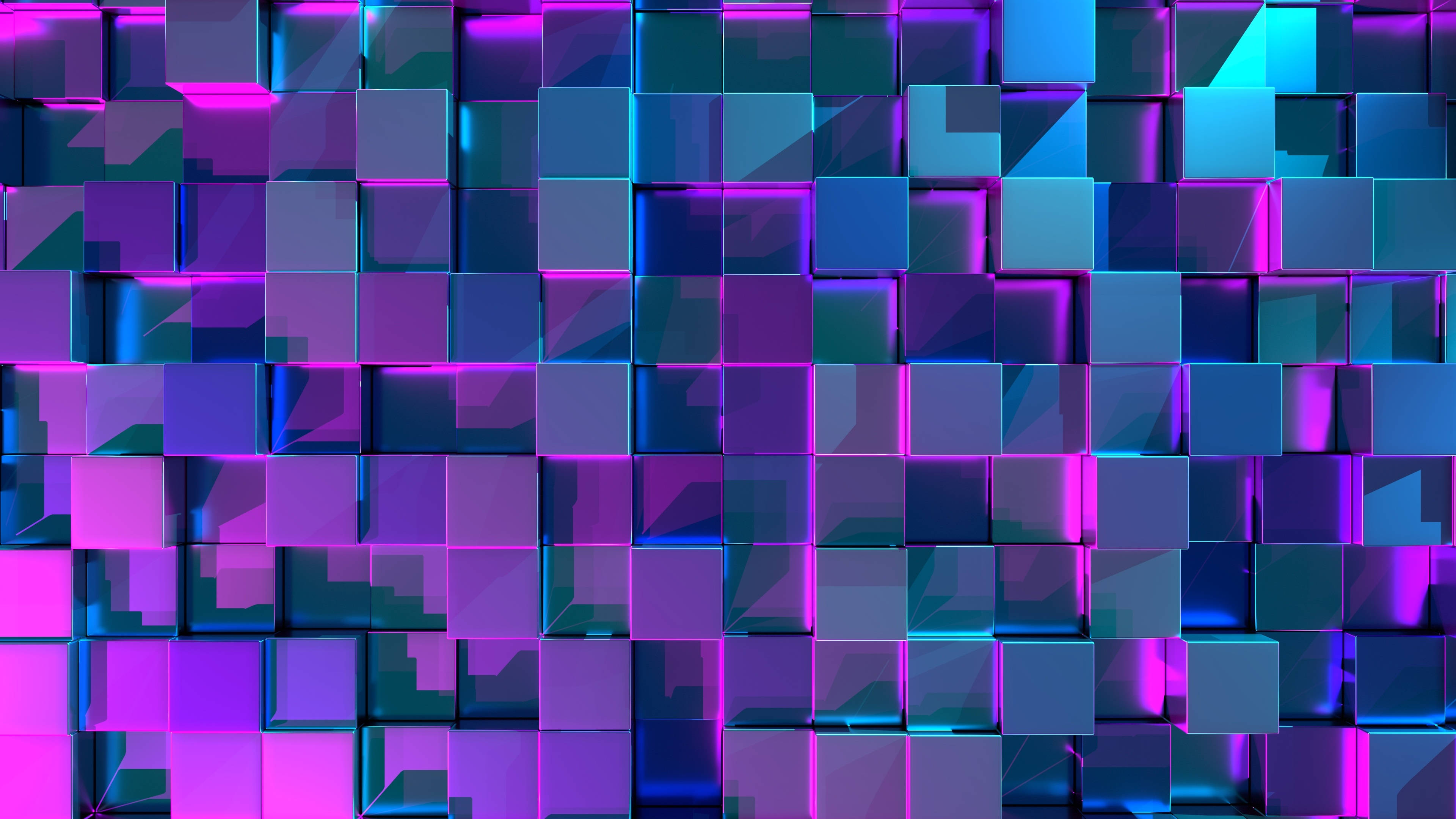 Cuburi 3D Estetice Violet Neon Fundal