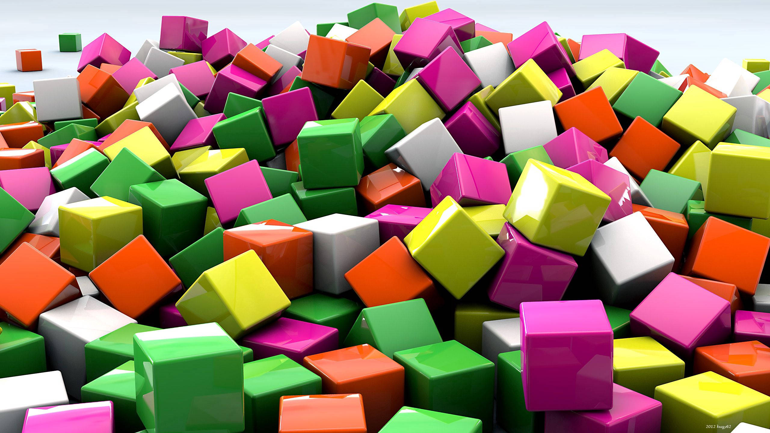 Cuburi 3D în culori vii Fundal