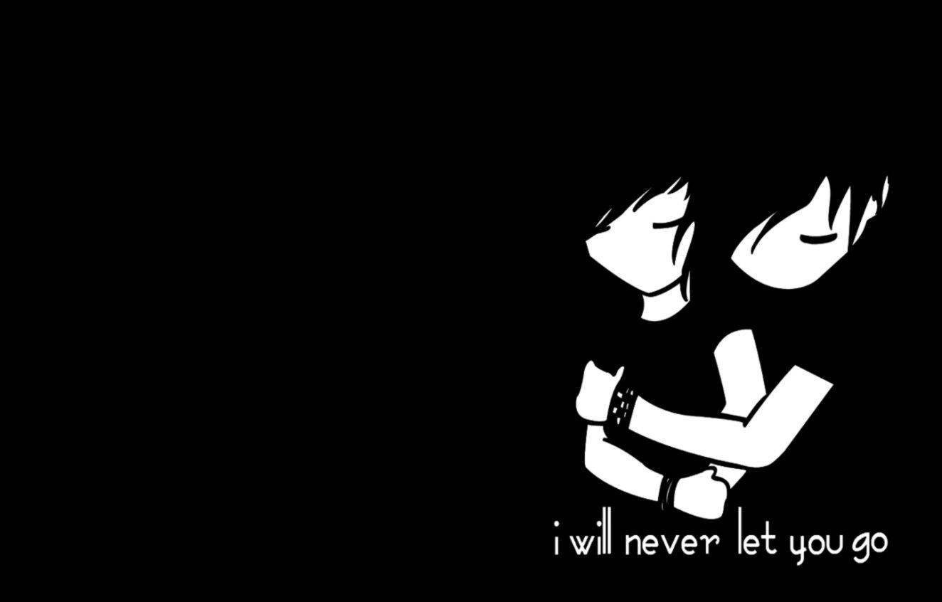 Cuplu Emo Estetic Negru Fundal