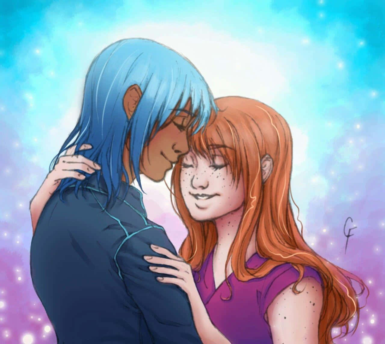 Cuplu intim din anime UnOrdinary Fundal