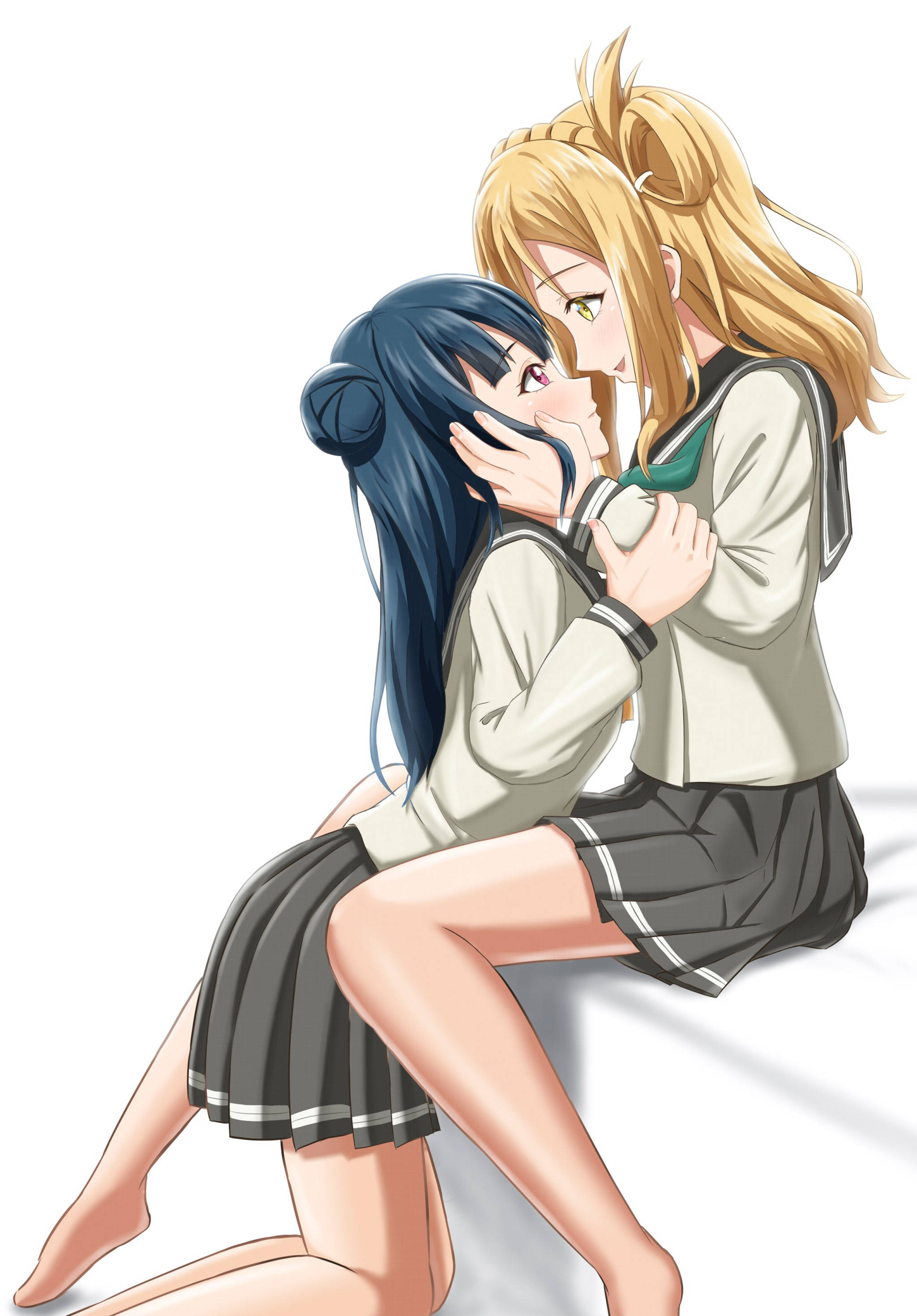 Cuplu lesbien anime amorous Fundal