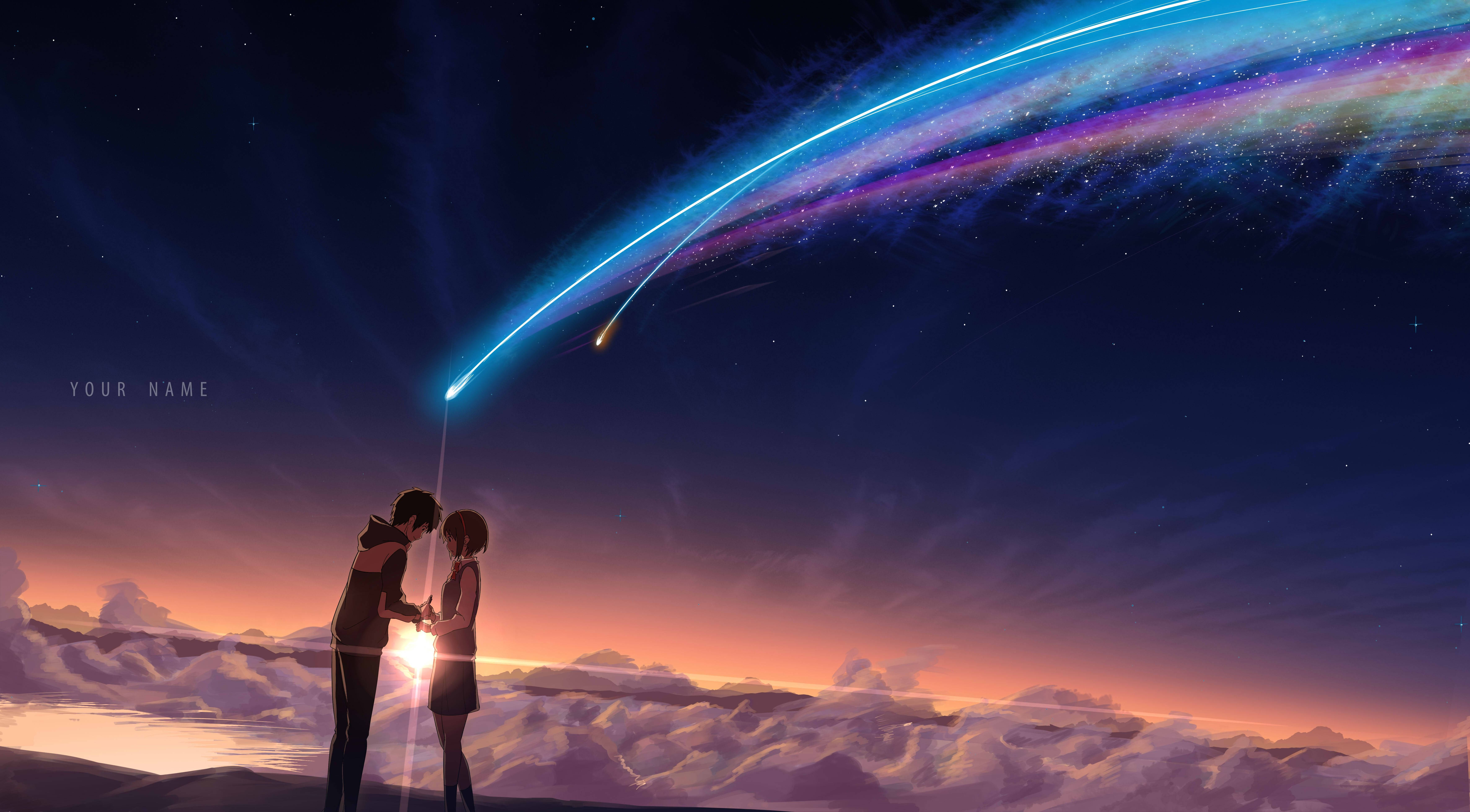 Cuplul dulce din anime-ul Your Name Fundal