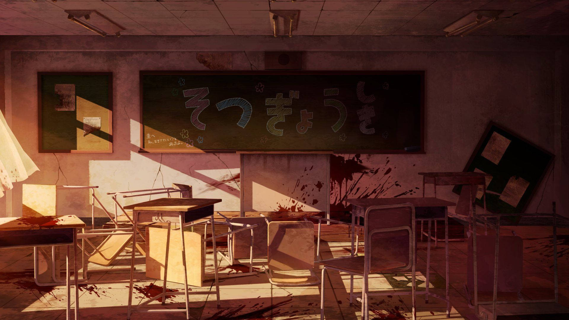 Curte Senină de Liceu Anime Fundal