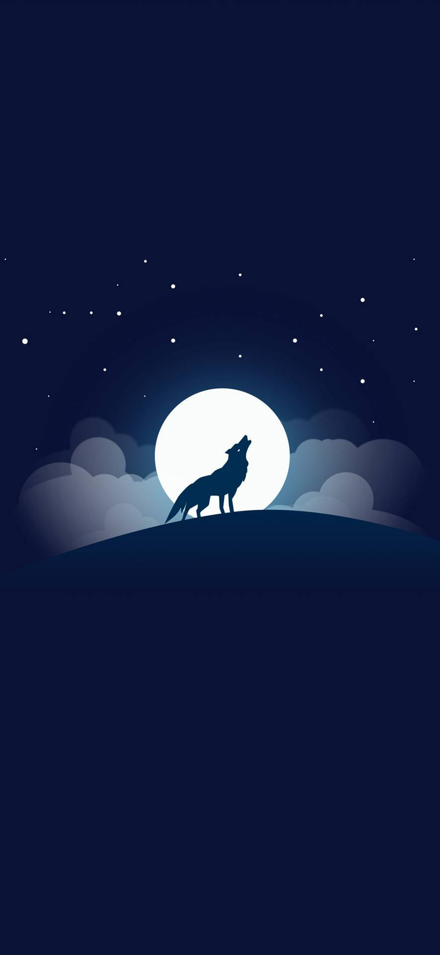 Cute Wolf Full Moon Vector Fundal