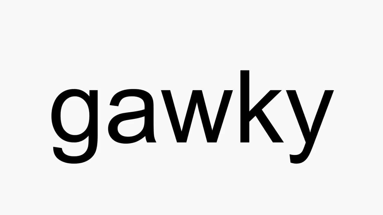 Cuvântul Gawky în alb și negru Fundal