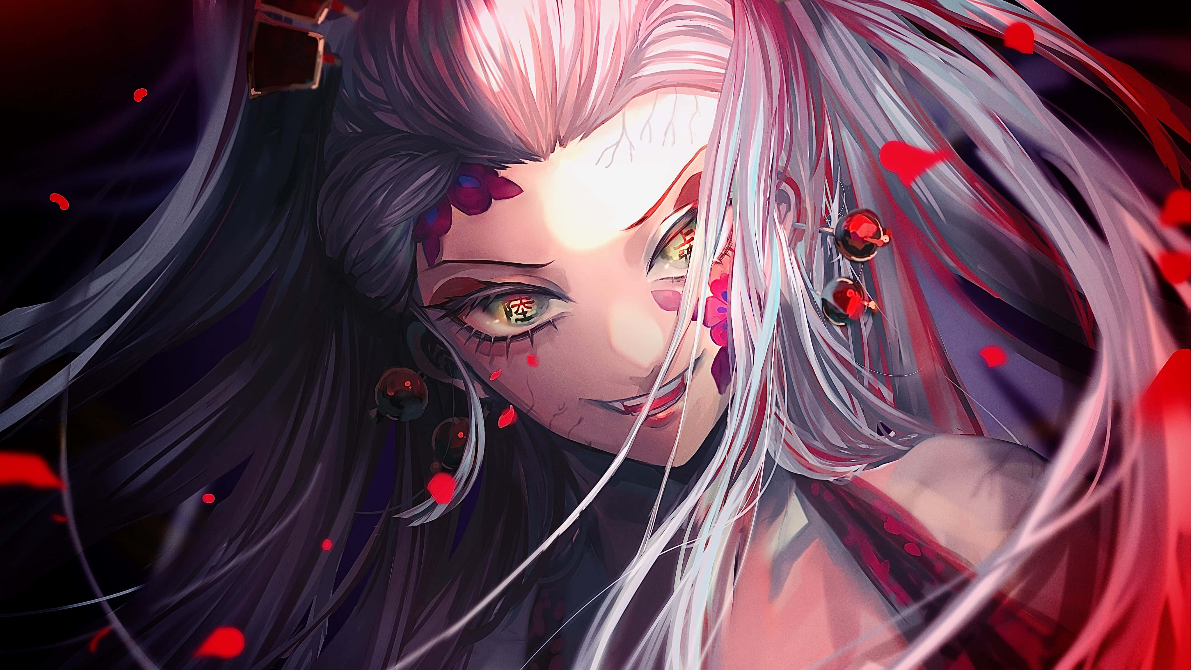 Daki Demon Slayer prim-plan Fundal