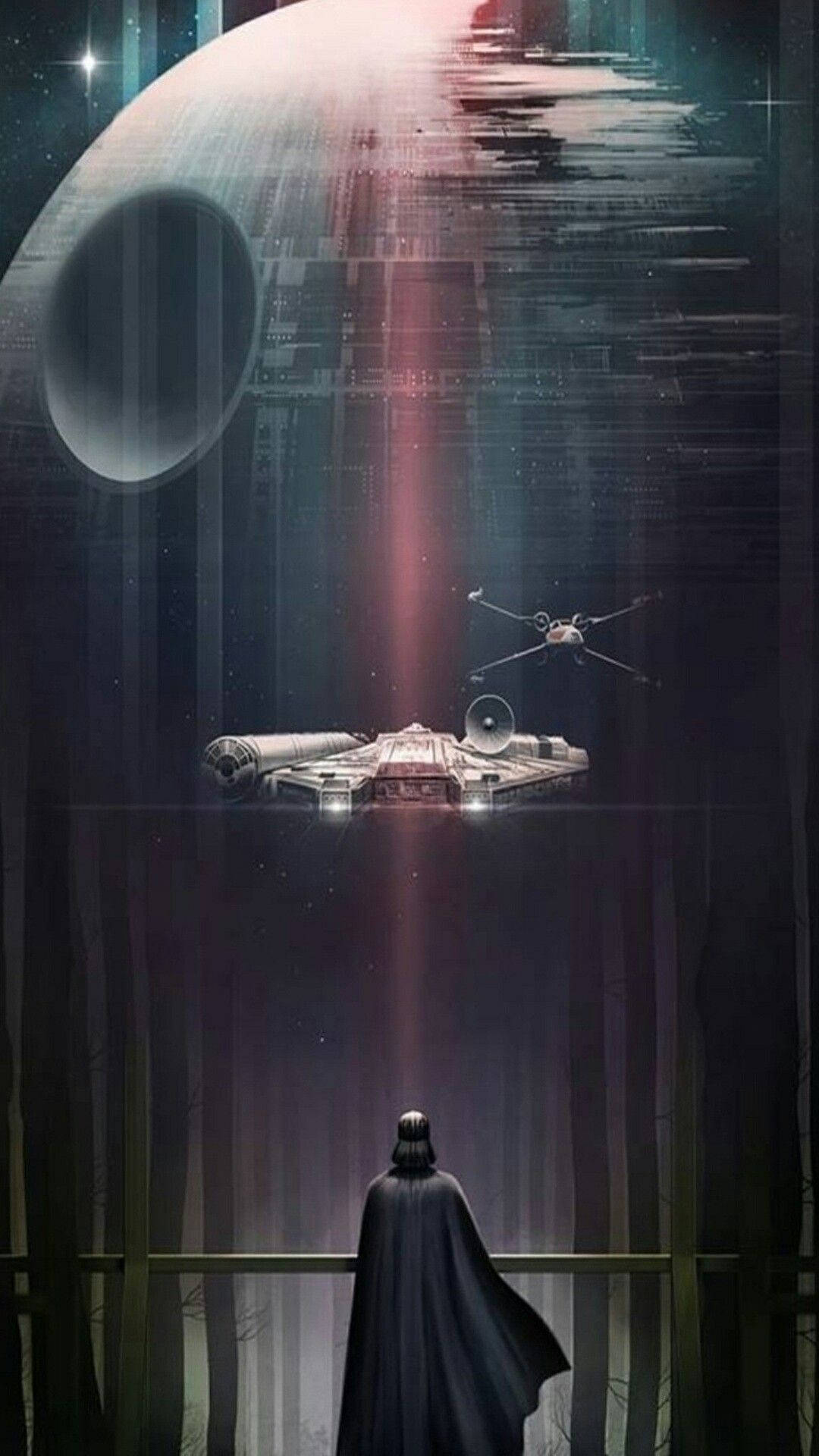 Darth Vader și Steaua Morții Star Wars Fundal Telefon Fundal