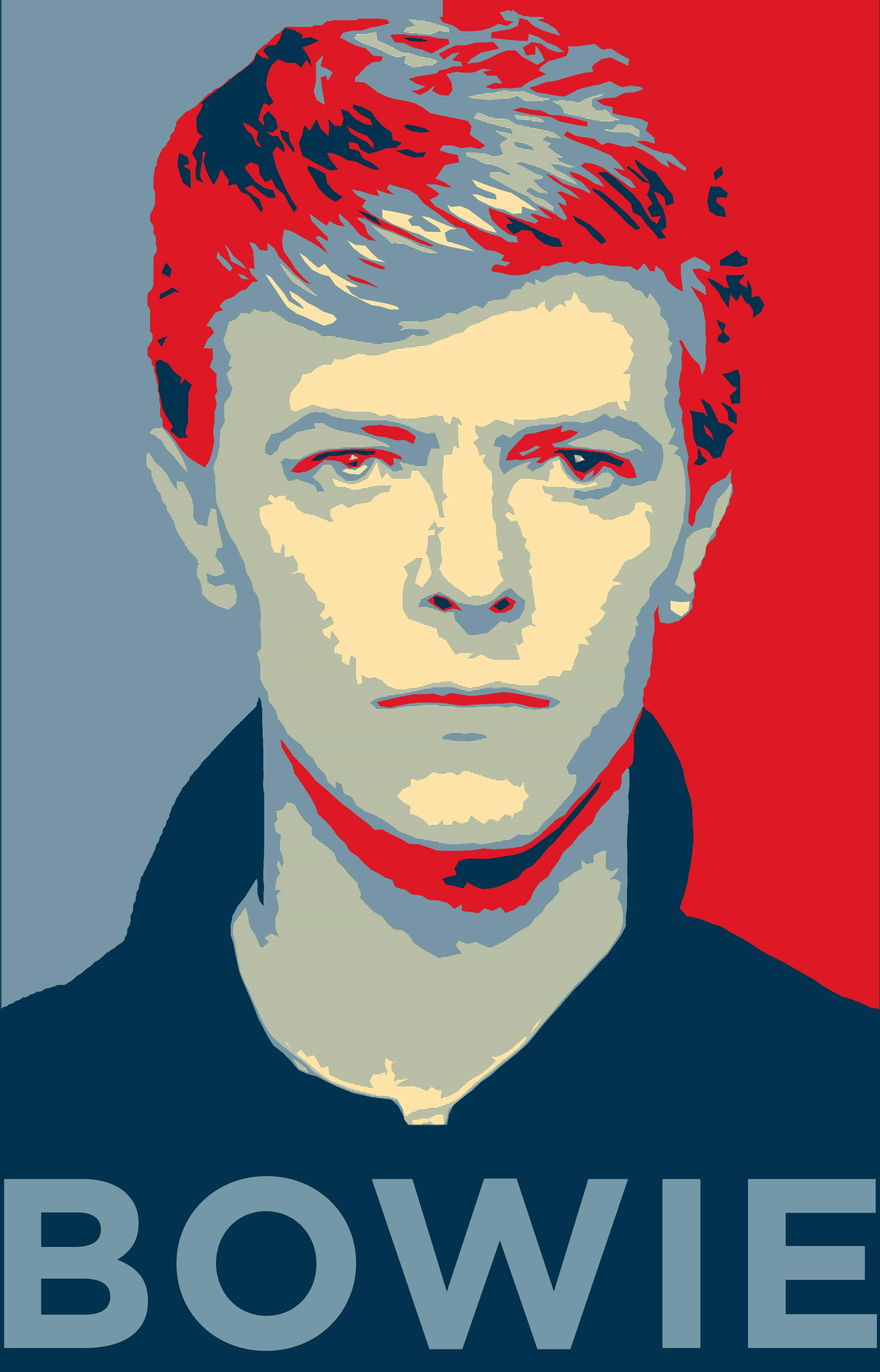 David Bowie Artă Roșu-Albastră Fundal