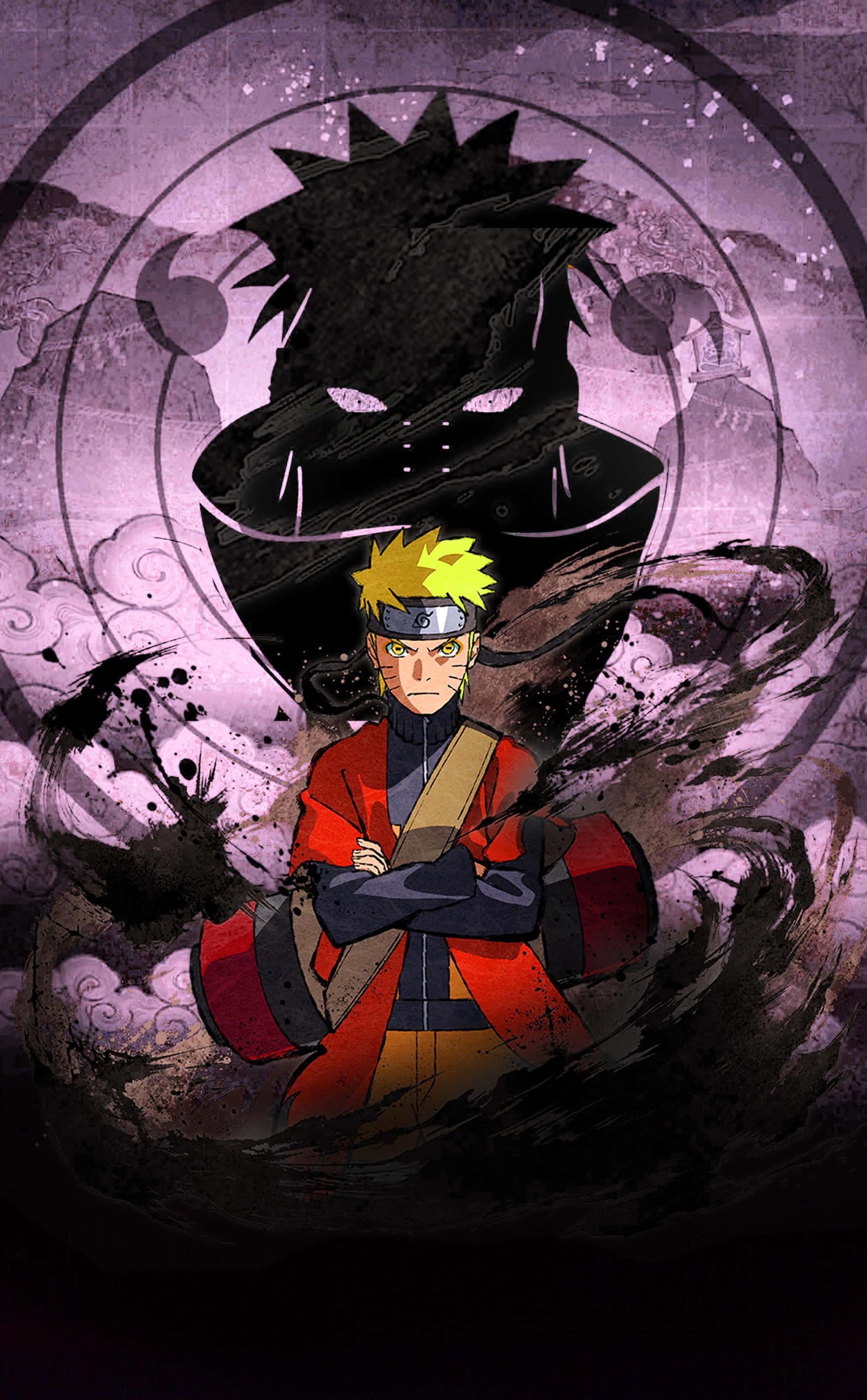 Deblochează puterea celor Nouă Cozi cu acest fundal epic Naruto pentru telefon Fundal