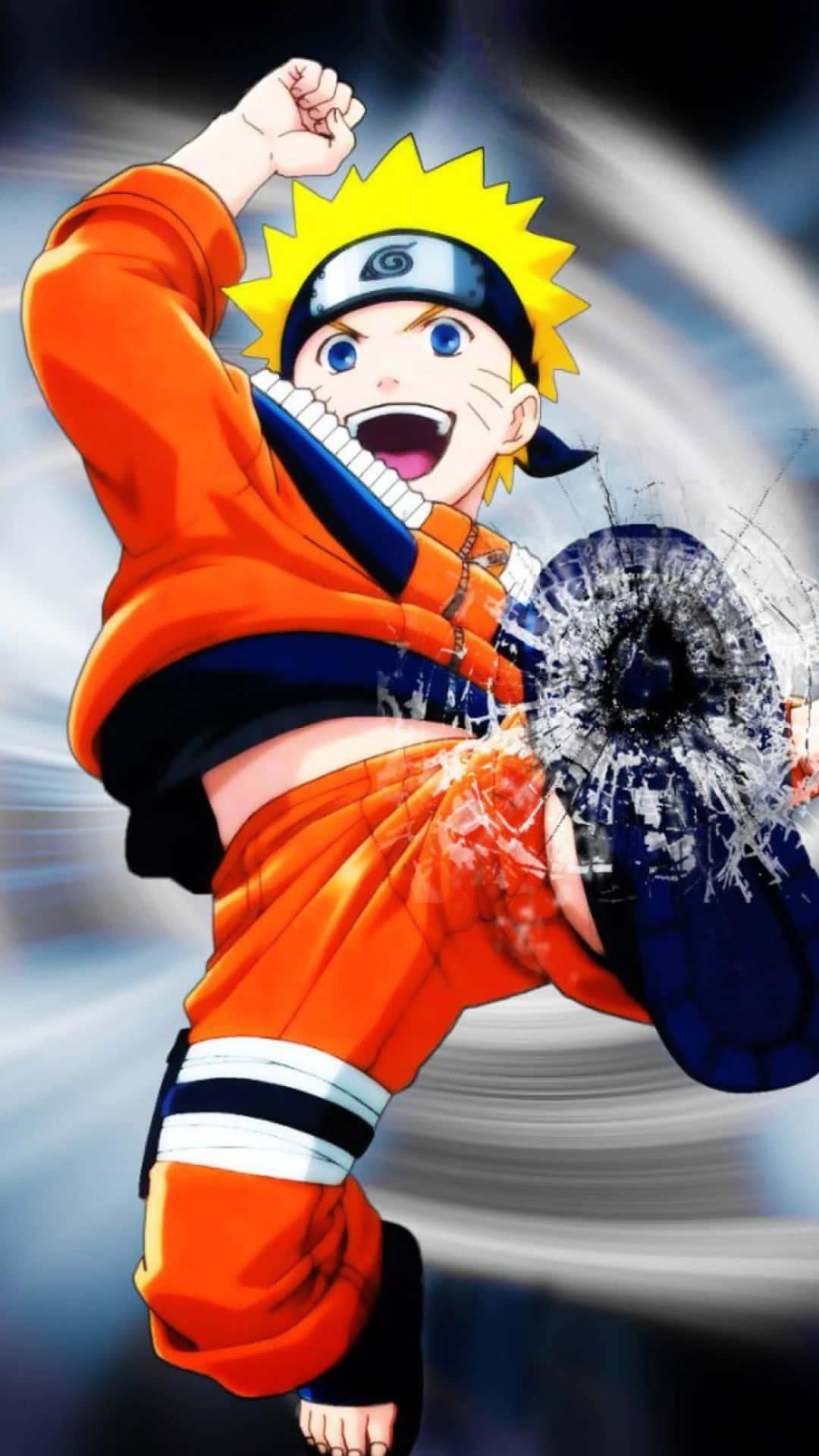Deblochează Puterea Bestiei cu Nouă Cozi – Fundal Telefon Naruto Uzumaki Fundal
