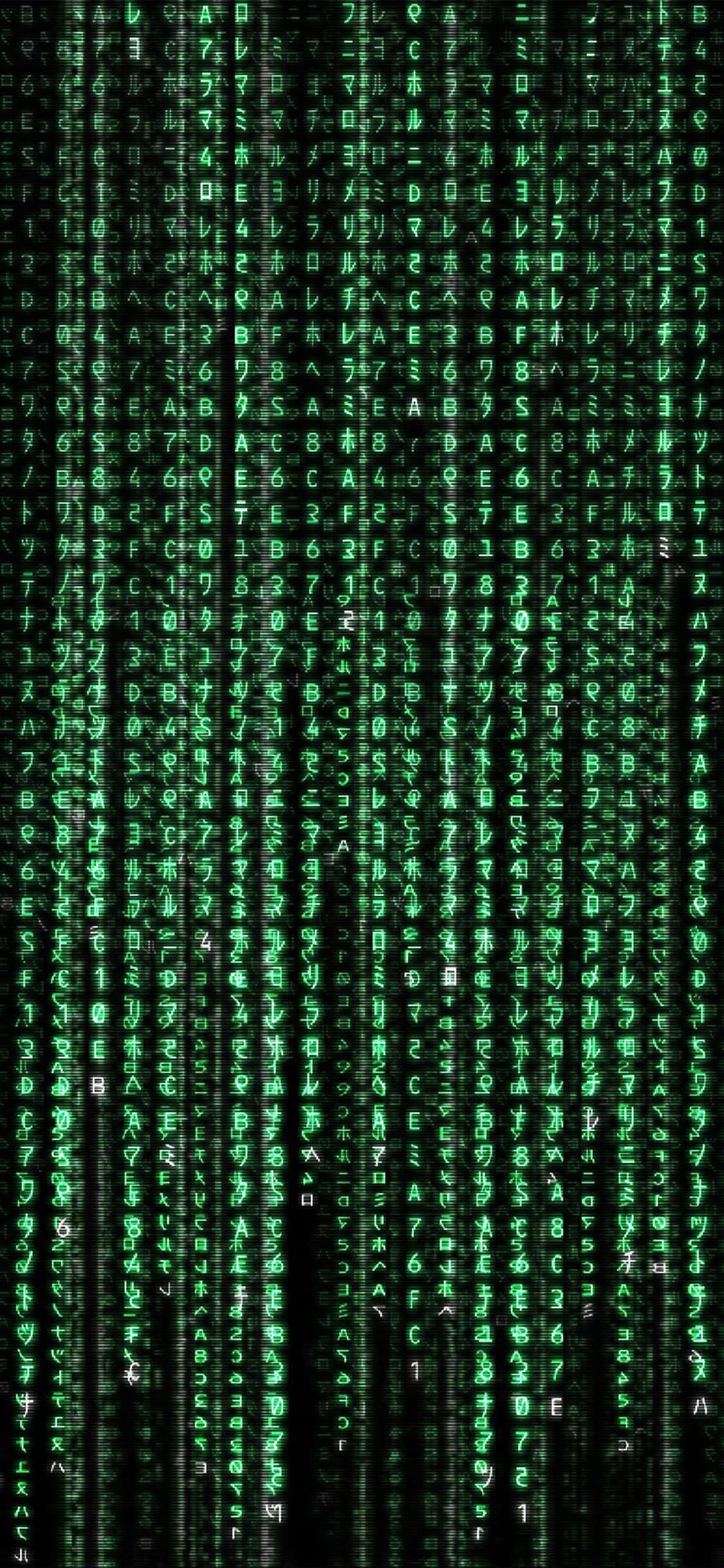 Deblochează puterea iPhone-ului Matrix Fundal