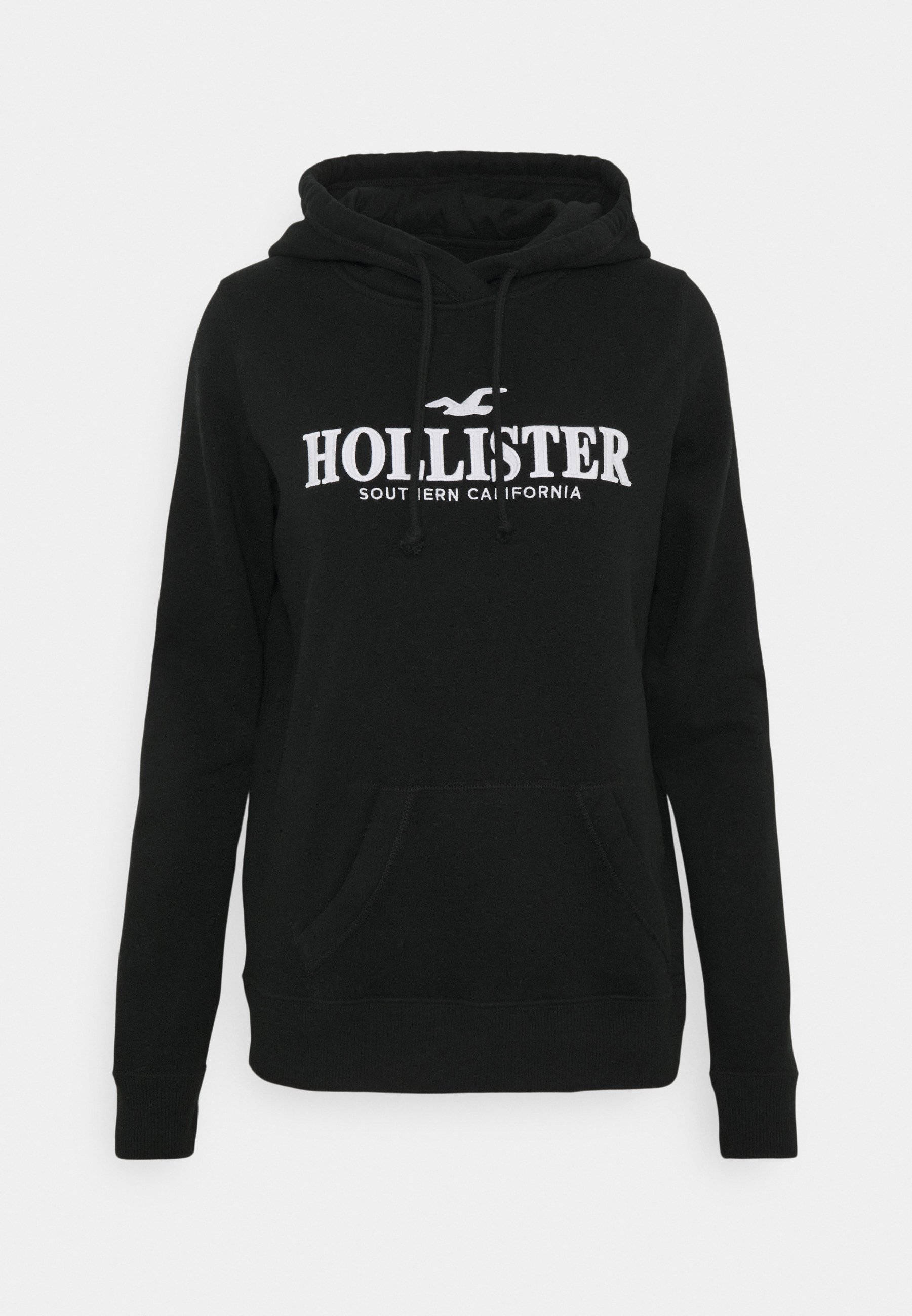Deblochează-ți stilul street style cu jacheta hoodie neagră Hollister Fundal
