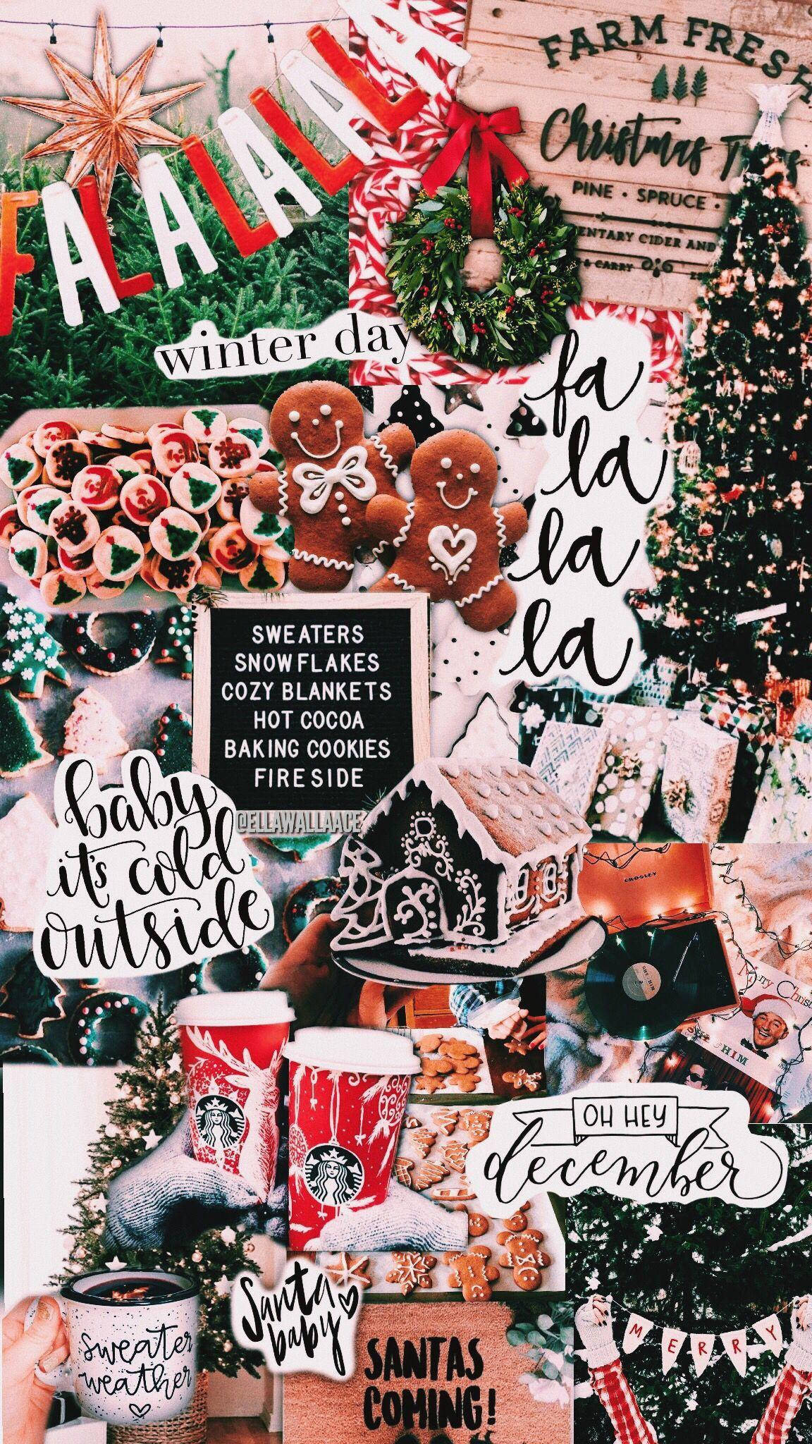 Decembrie Christmas Aesthetic Preppy PFP Fundal