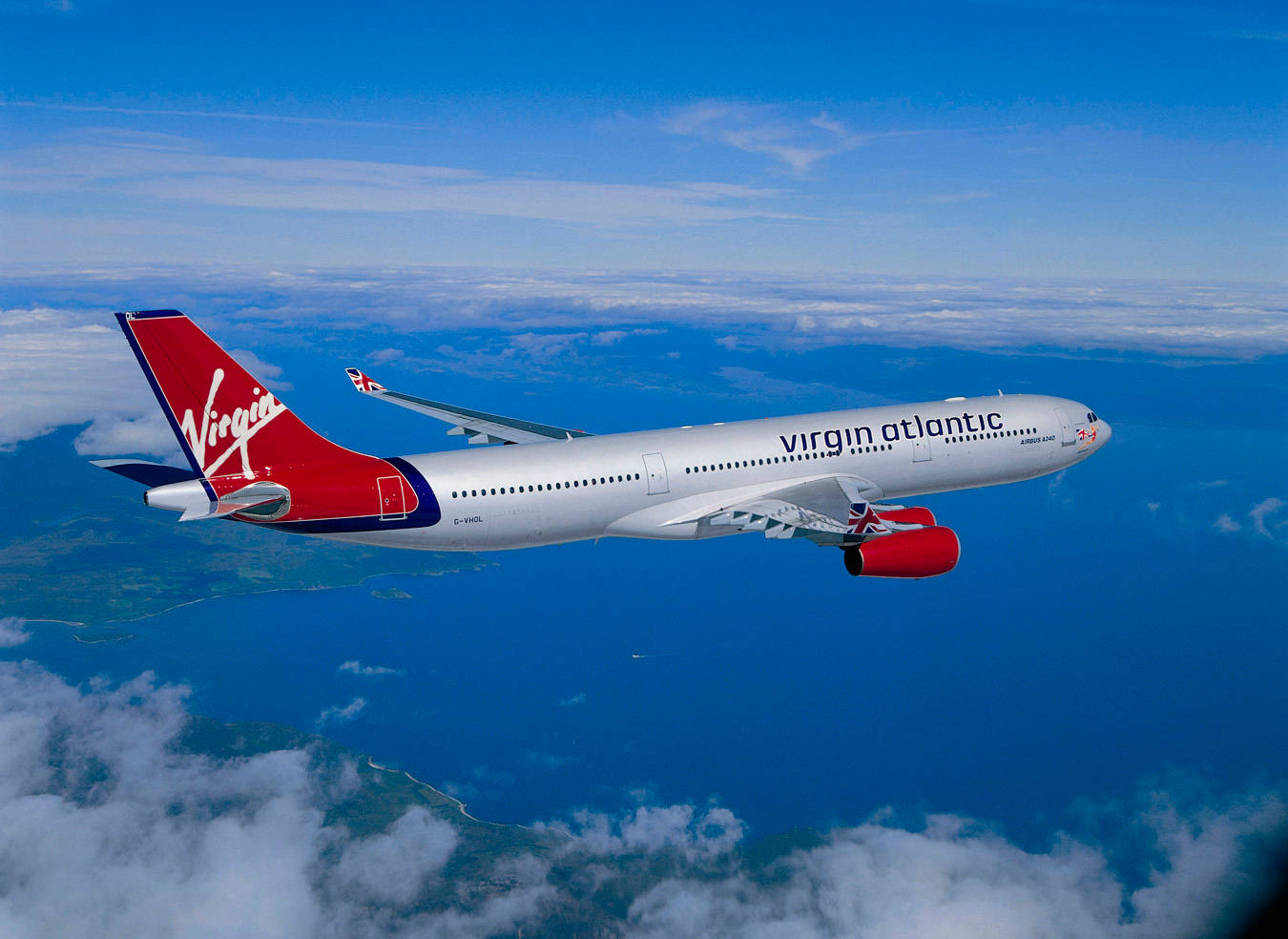 Decolarea Avionului Virgin Atlantic Fundal