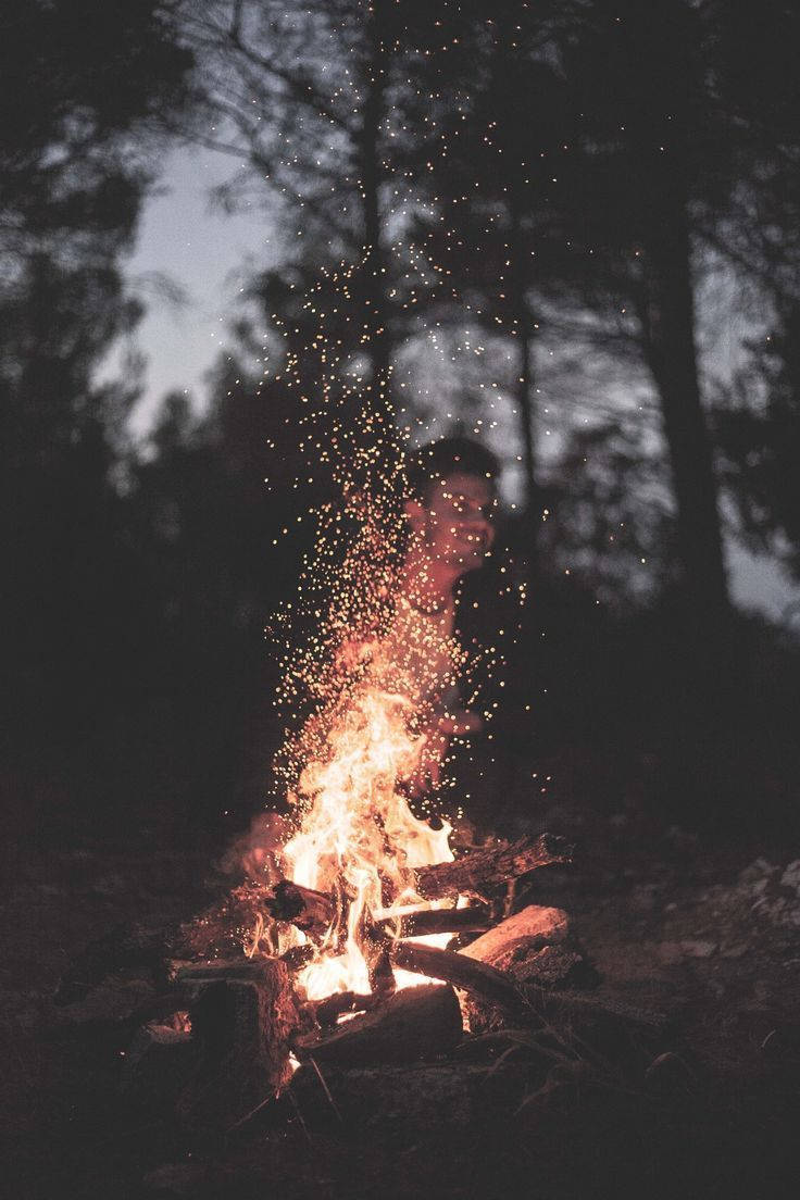 Foc de tabără pentru camping în aer liber wallpaper iPhone — iPhone Fundal