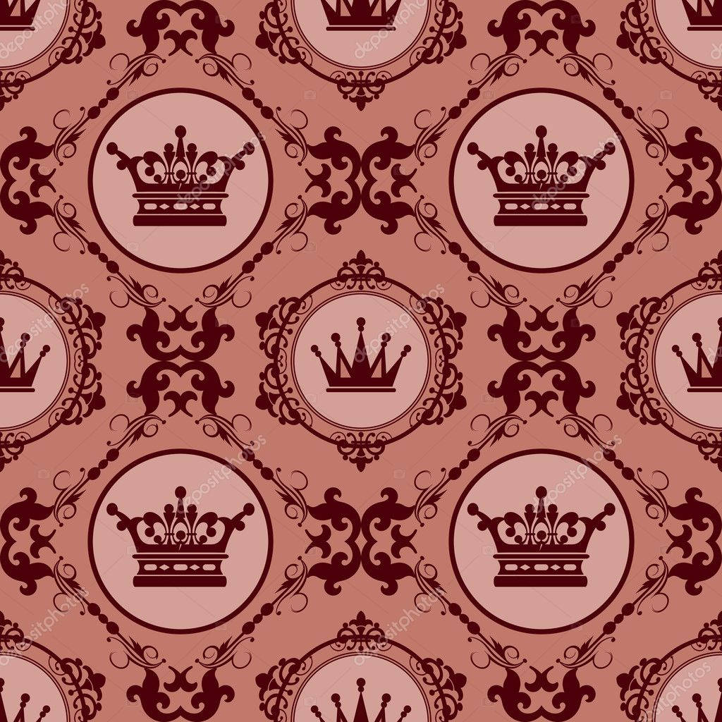 Decoratiune Regala de Perete cu Coroana Fundal