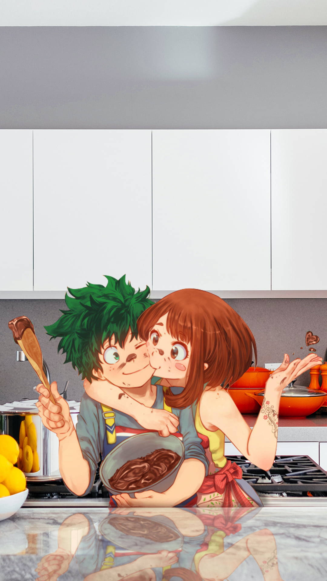 Deku și Uraraka drăguți Fundal