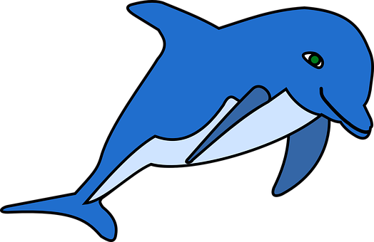Delfin albastru desen animat