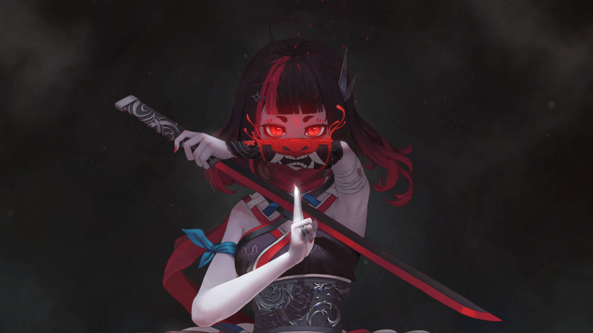 Demon roșu anime — Anime întunecat GIF Fundal