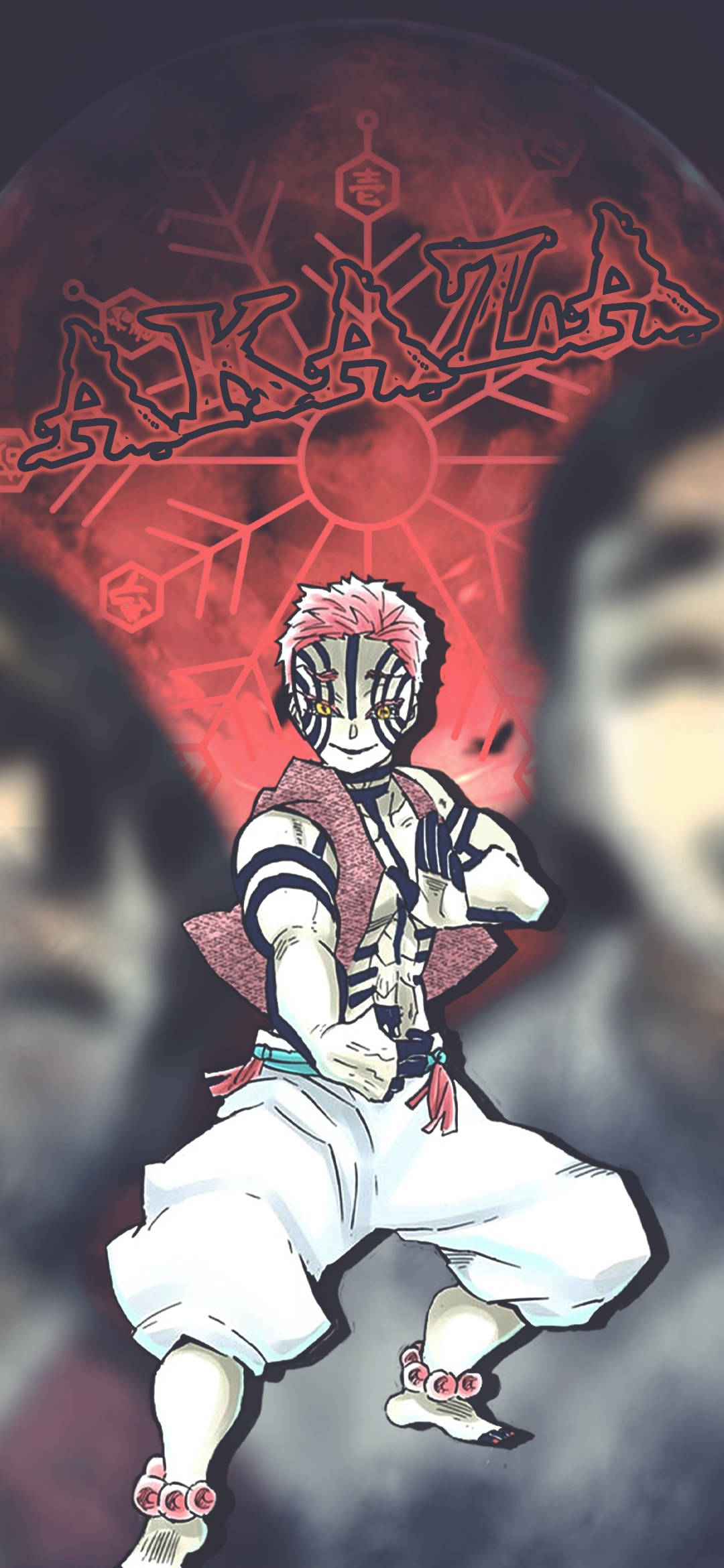 Demon Slayer Akaza Tehnica Demonului Sângelui Fundal