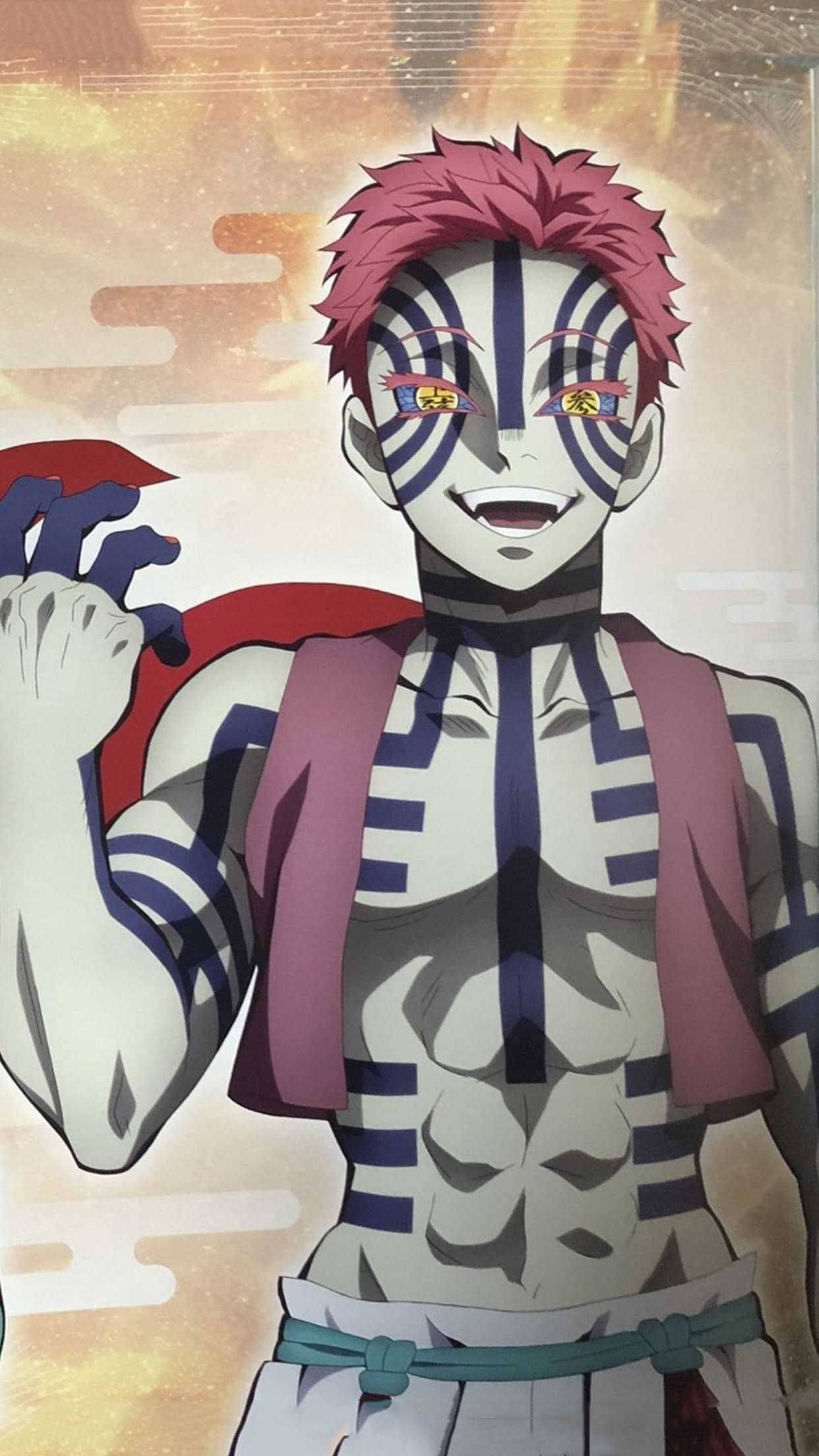 Demon Slayer Akaza Rang Superior Trei Fundal