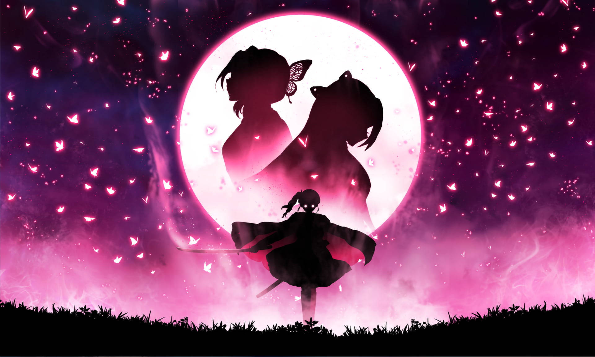 Demon Slayer Kanae Kocho și Shinobu PFP Fundal