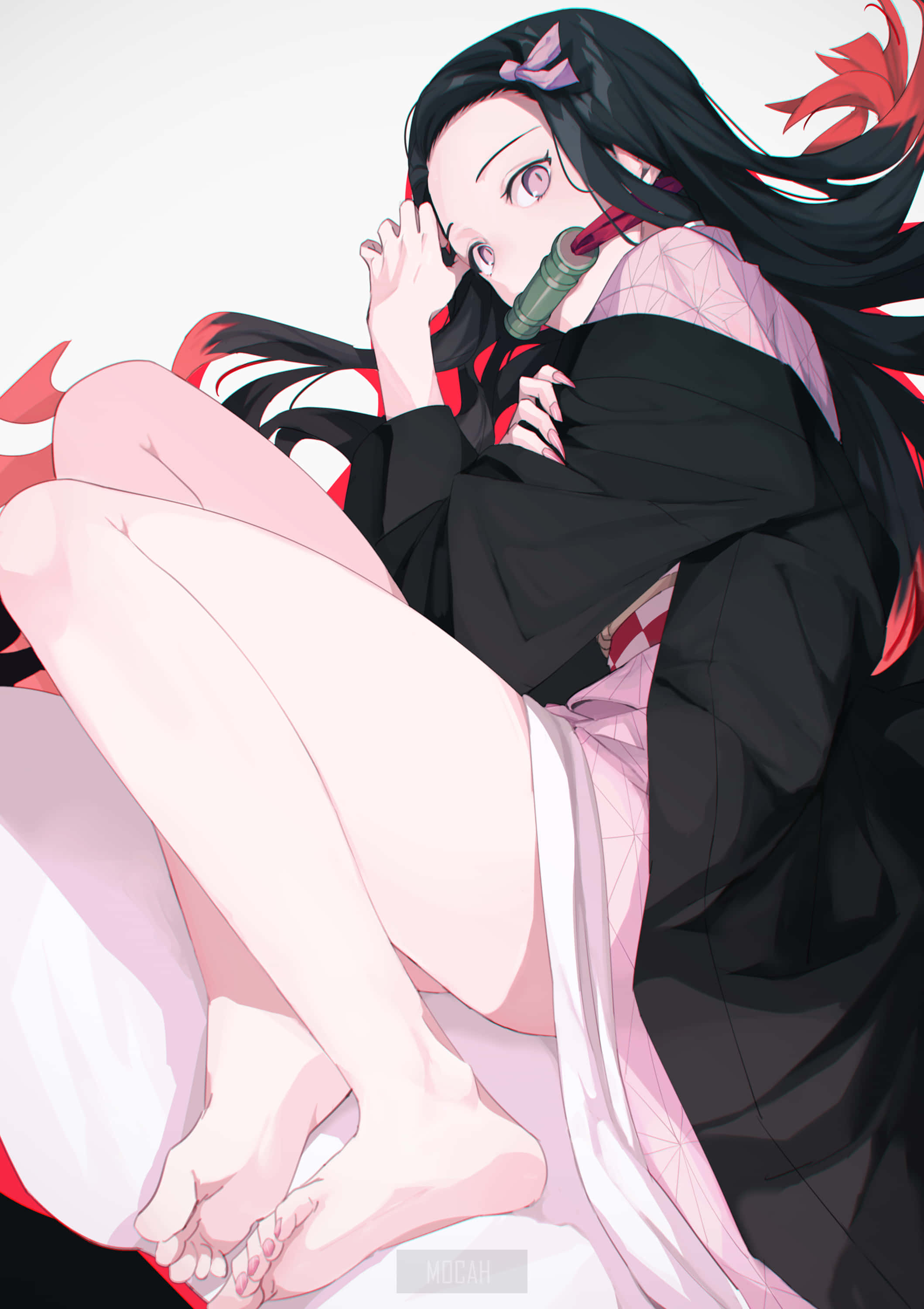 Demon Slayer Kimetsu No Yaiba Nezuko Kamado Picior de Fată Anime Fundal