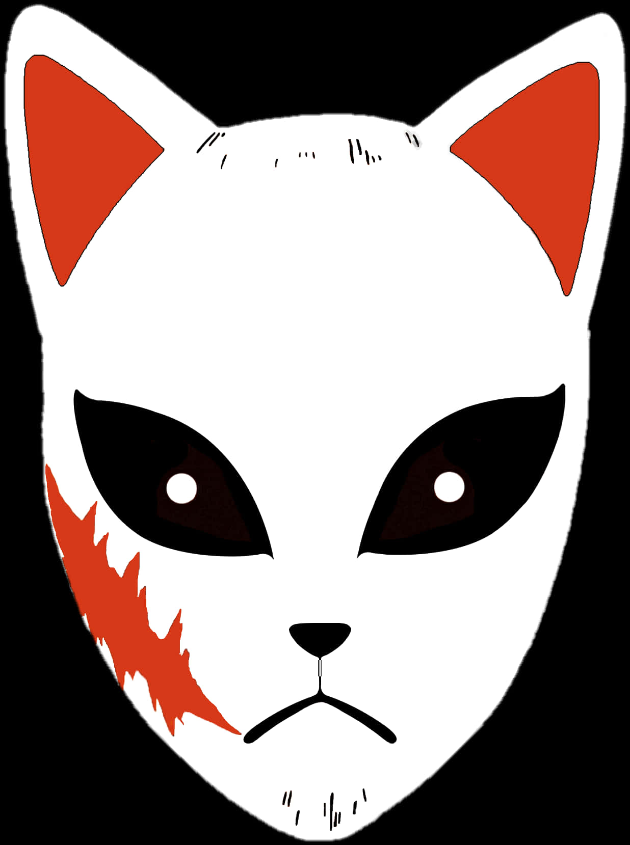 Demon Slayer Mască de Vulpe Vector Fundal