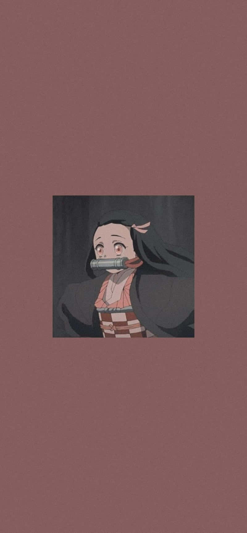 Artă Minimalistă Cute Demon Slayer Nezuko Kamado Fundal