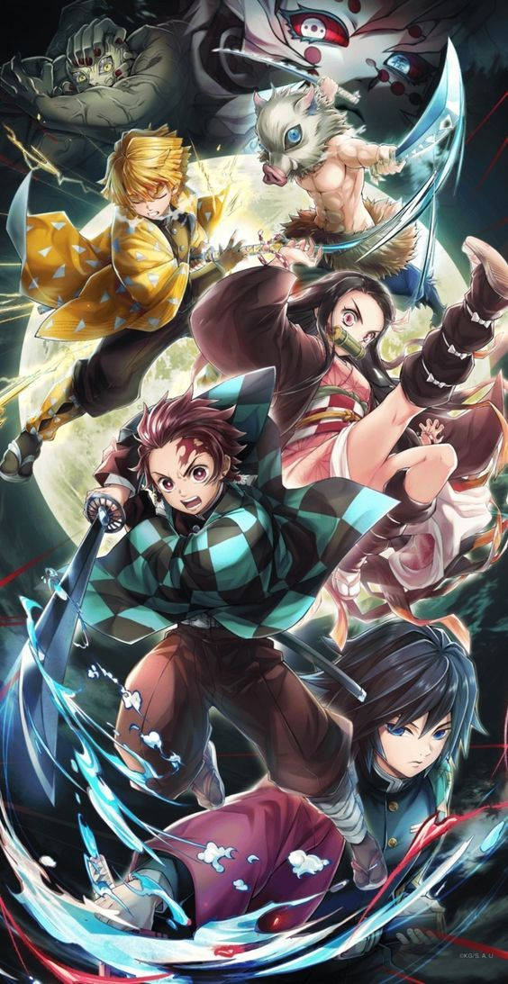 Demon Slayer puternic pentru iPhone Fundal