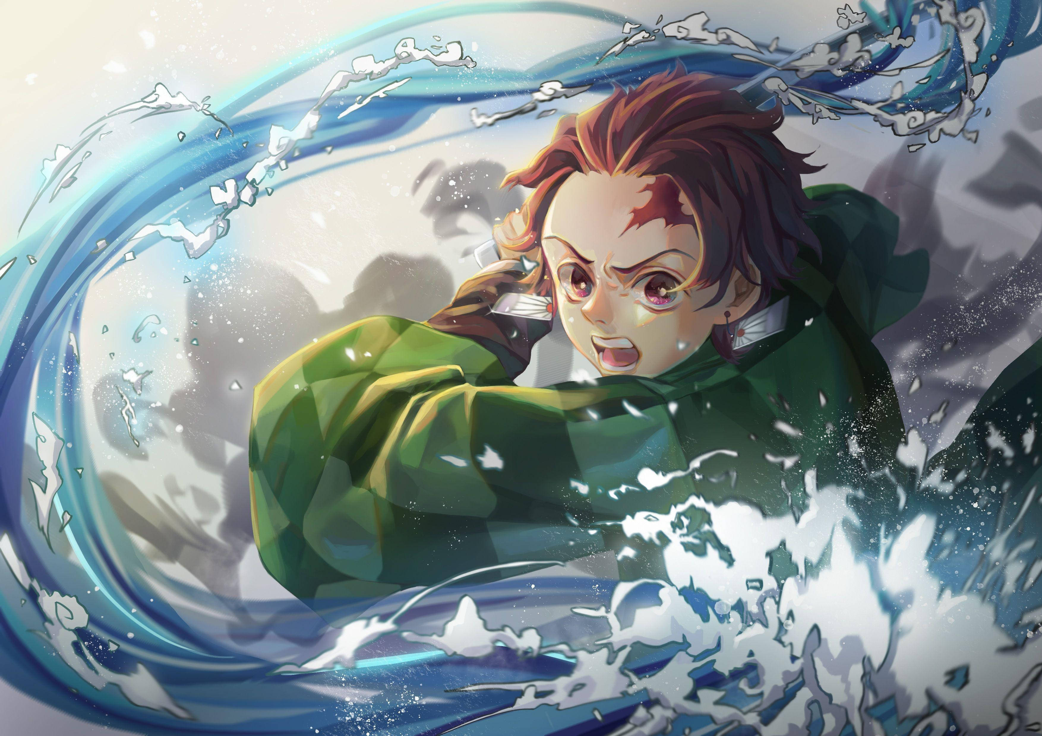 Demon Slayer Tanjiro a noua formă Fundal