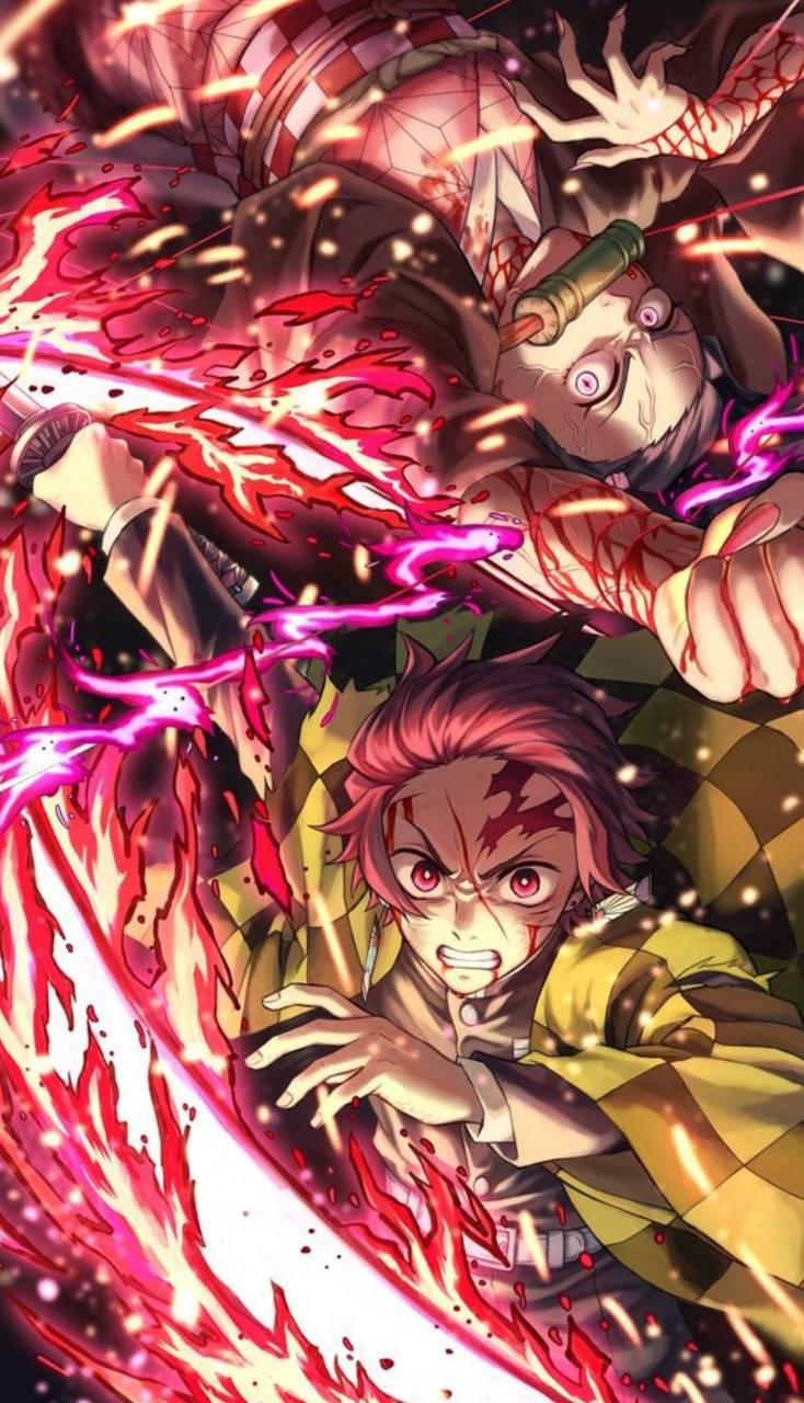 Demon Slayer Tanjiro Soarele Furios Fundal