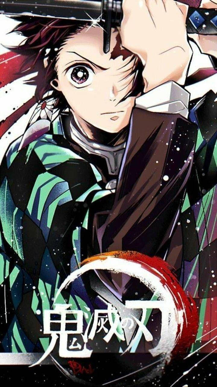 Demon Slayer Tanjiro cu un ochi acoperit Fundal