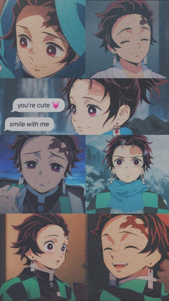 Demon Slayer Telefon Tanjiro Expresii Fundal