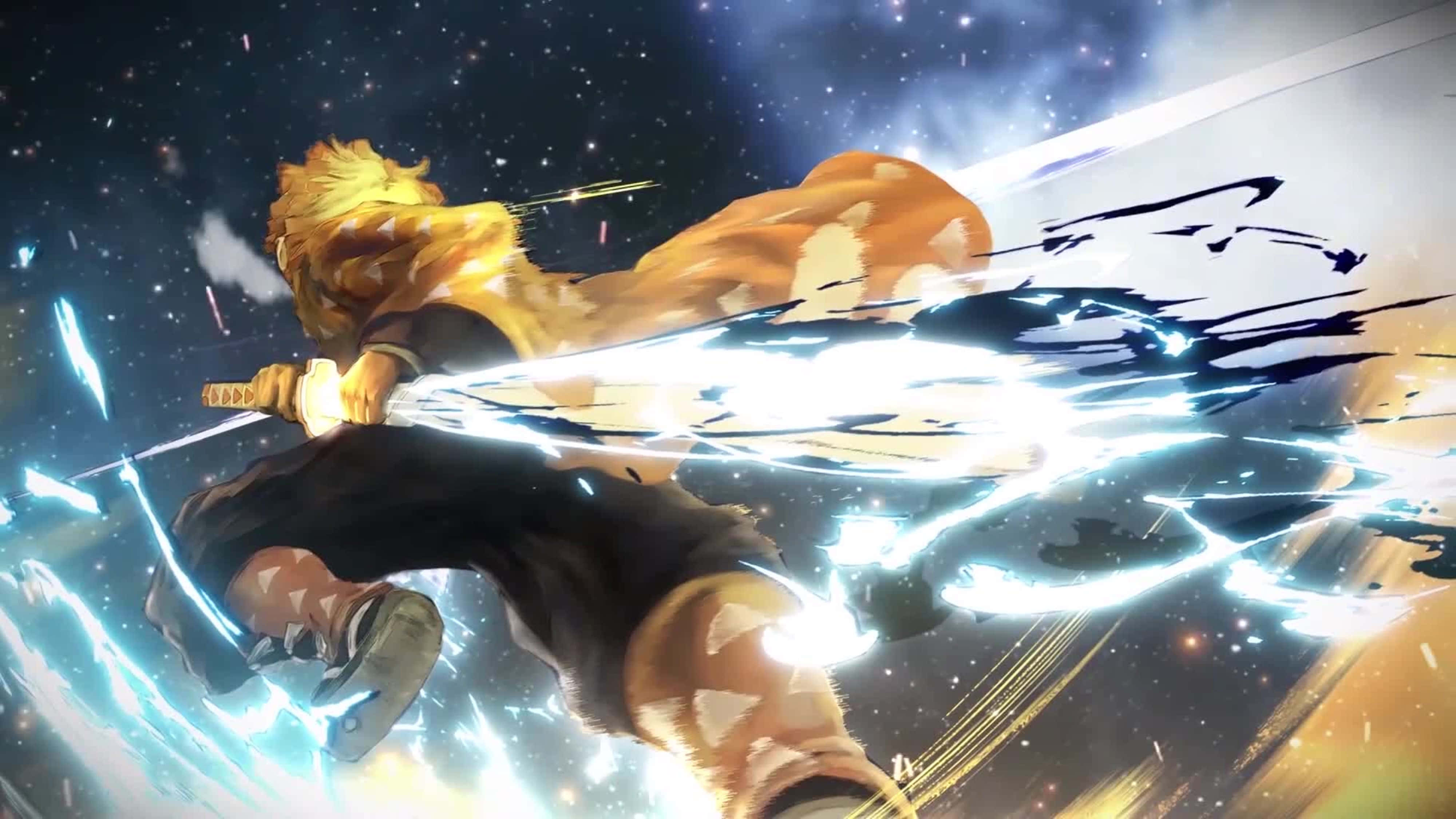 Demon Slayer Zenitsu Asasinare 4K Fundal