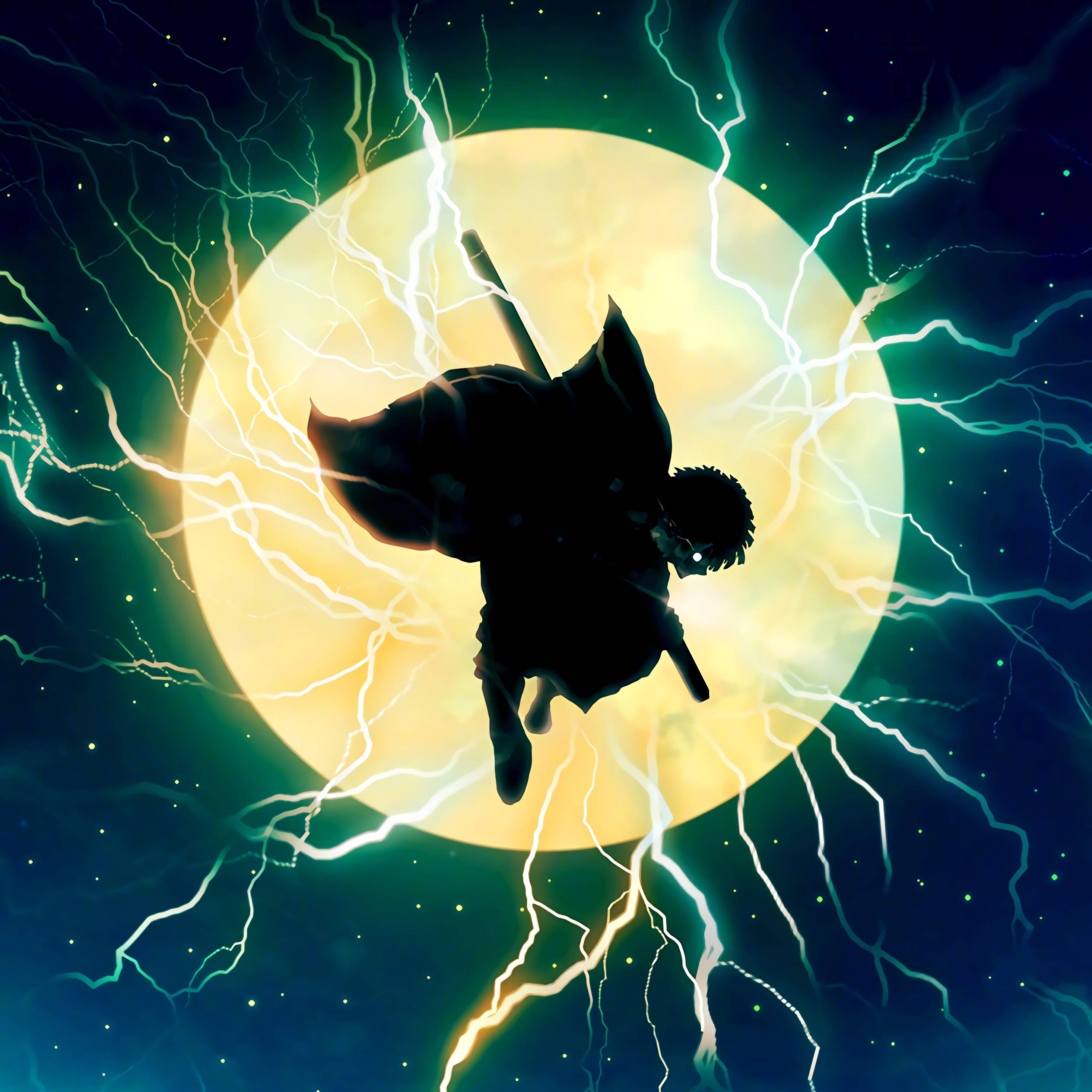 Demon Slayer Zenitsu Siluetă Fundal