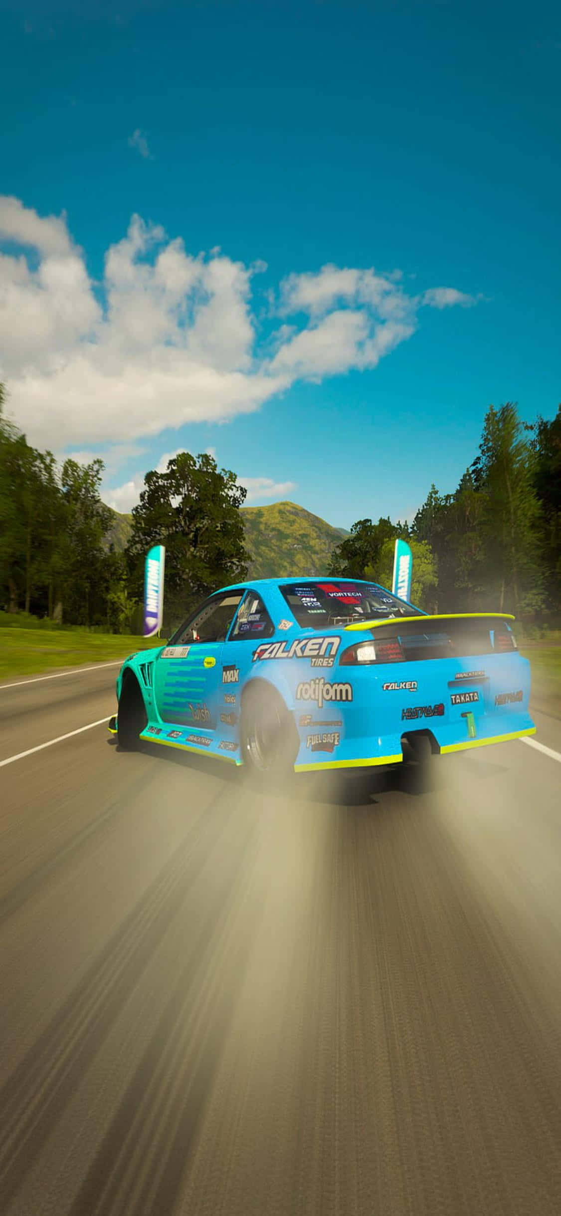Depășește plutonul cu Forza Horizon 4 pe iPhone Xs Fundal