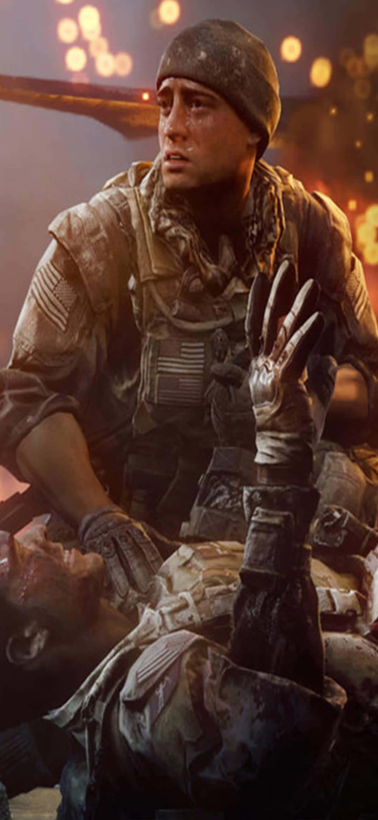 Depășește-ți adversarii cu experiența de gaming de nivel superior a iPhone Xs Max jucând Battlefield 4. Fundal