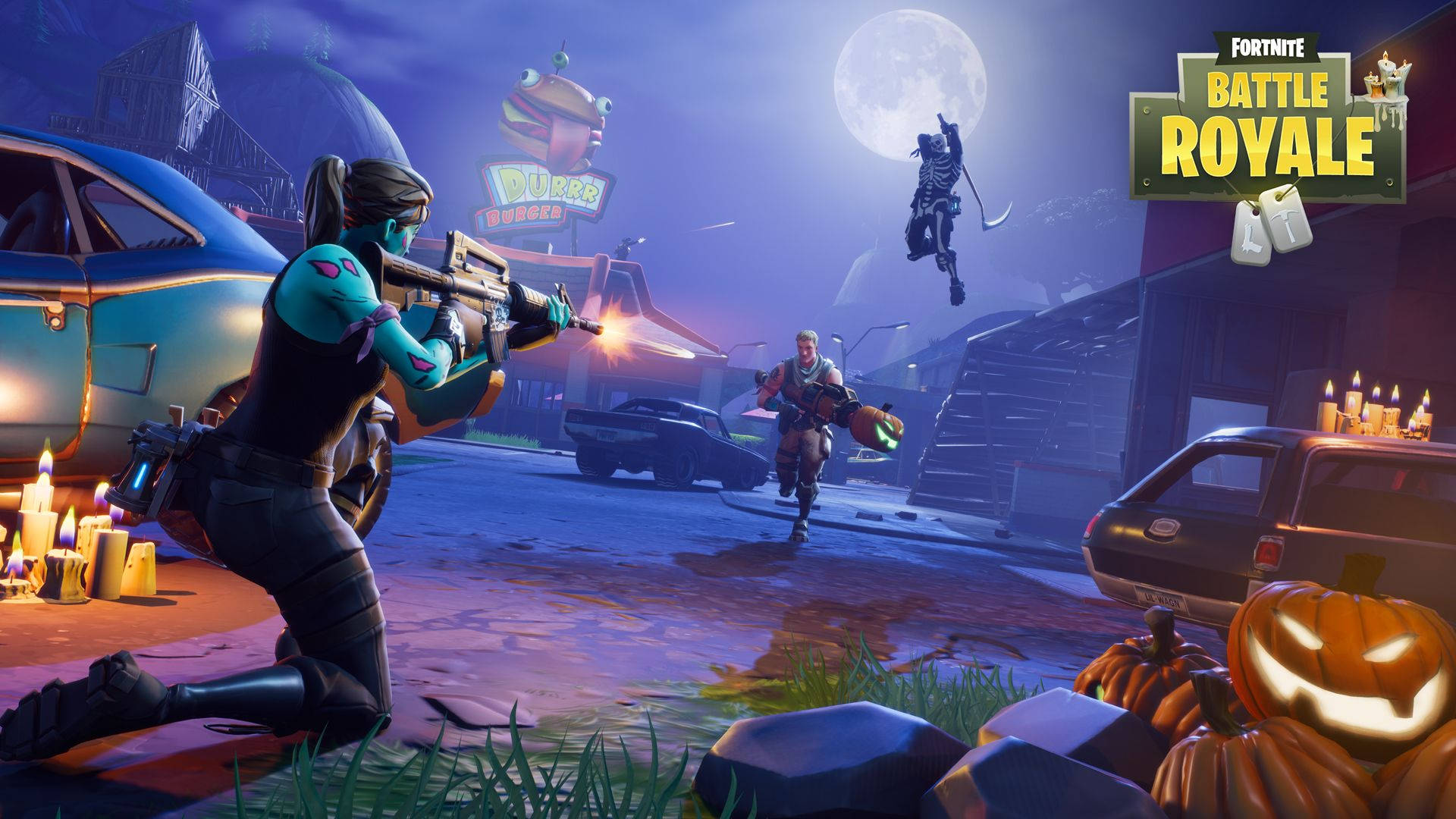 Depășește-ți Inamicii în Royale-ul de Halloween din Fortnite Fundal