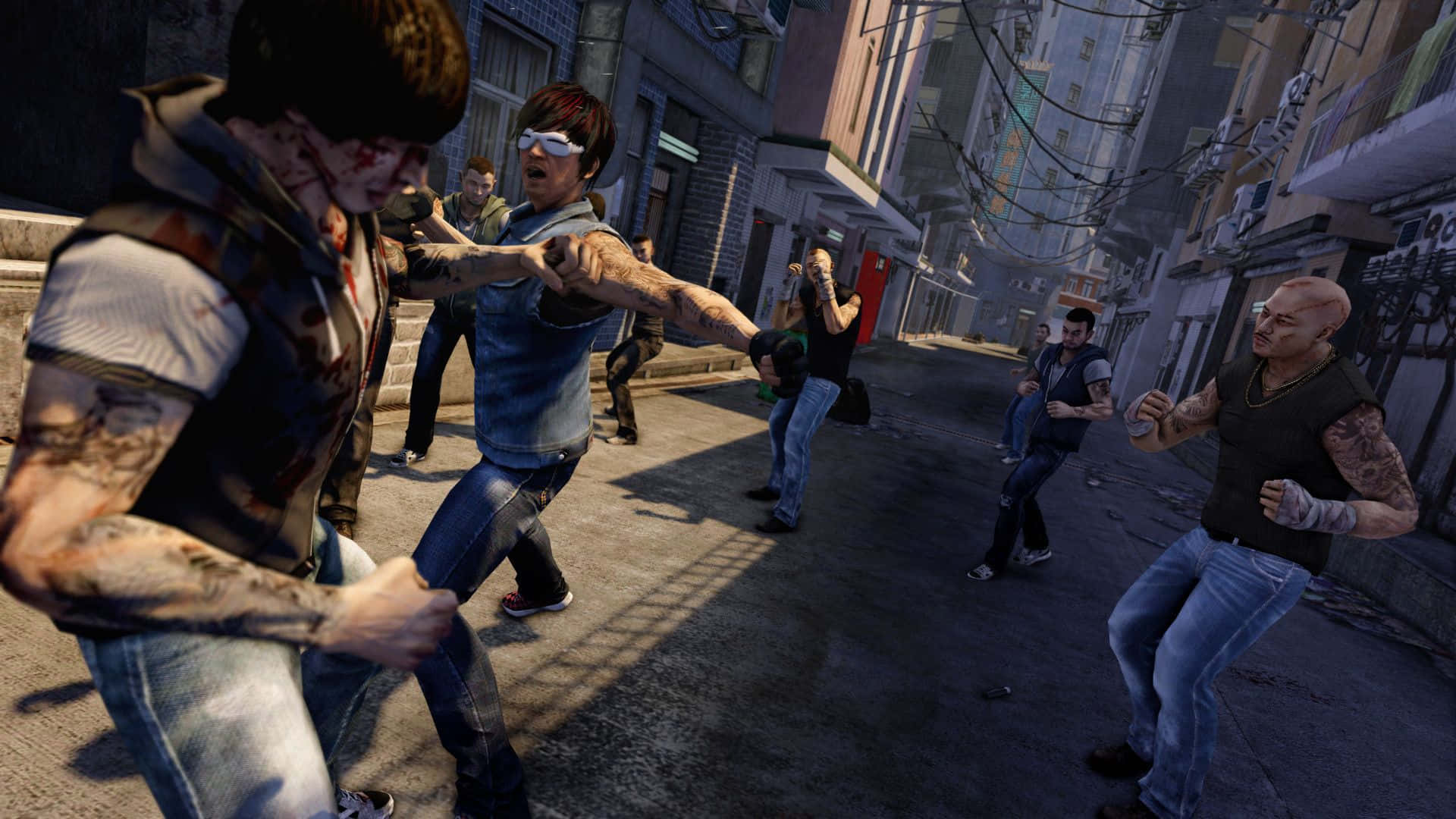 Descoperă o lume de intrigi și aventuri în Sleeping Dogs Fundal