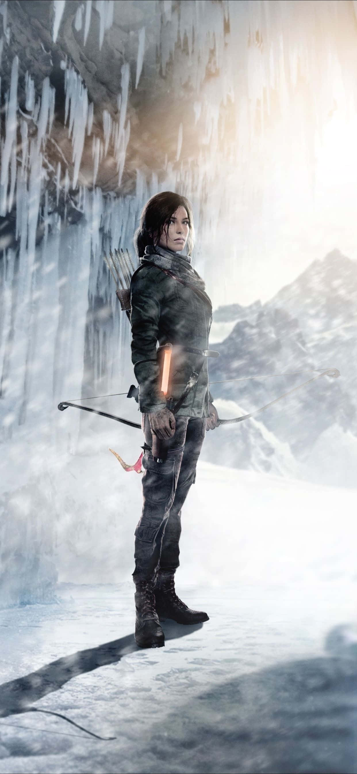 „Descoperă secrete și aventuri pe iPhone Xs Max cu Rise of the Tomb Raider” Fundal