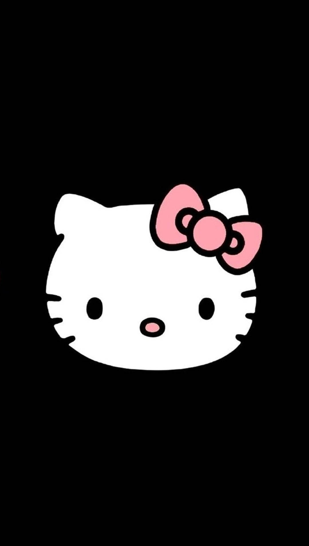 Desen animat negru Hello Kitty Fundal