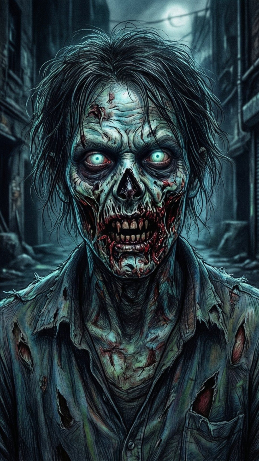 Desen Cool cu Alee de Zombi Fundal