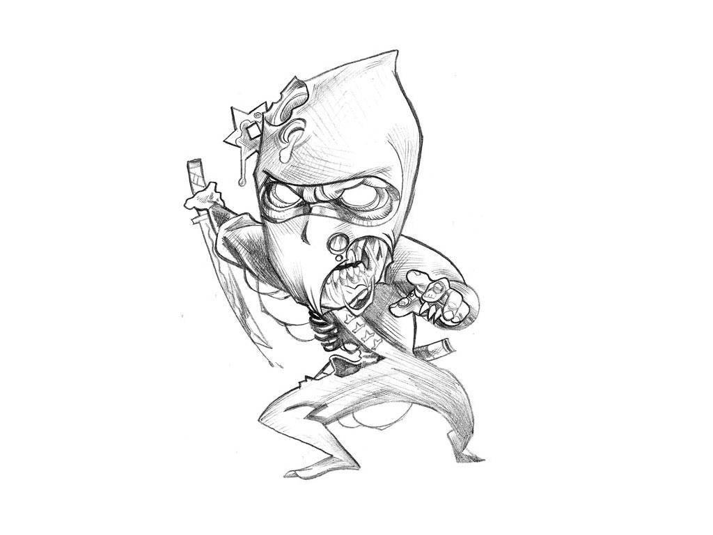 Desen Cool cu Ninja Zombie Fundal