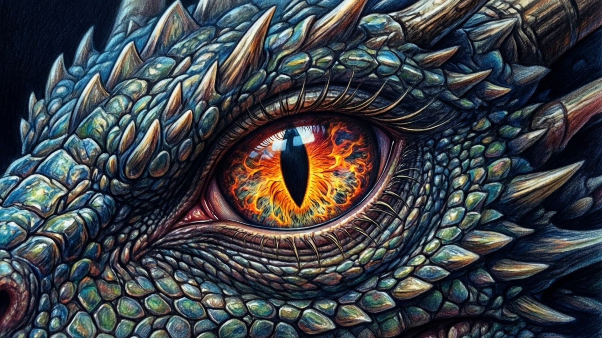 Desen cool cu ochi de dragon Fundal
