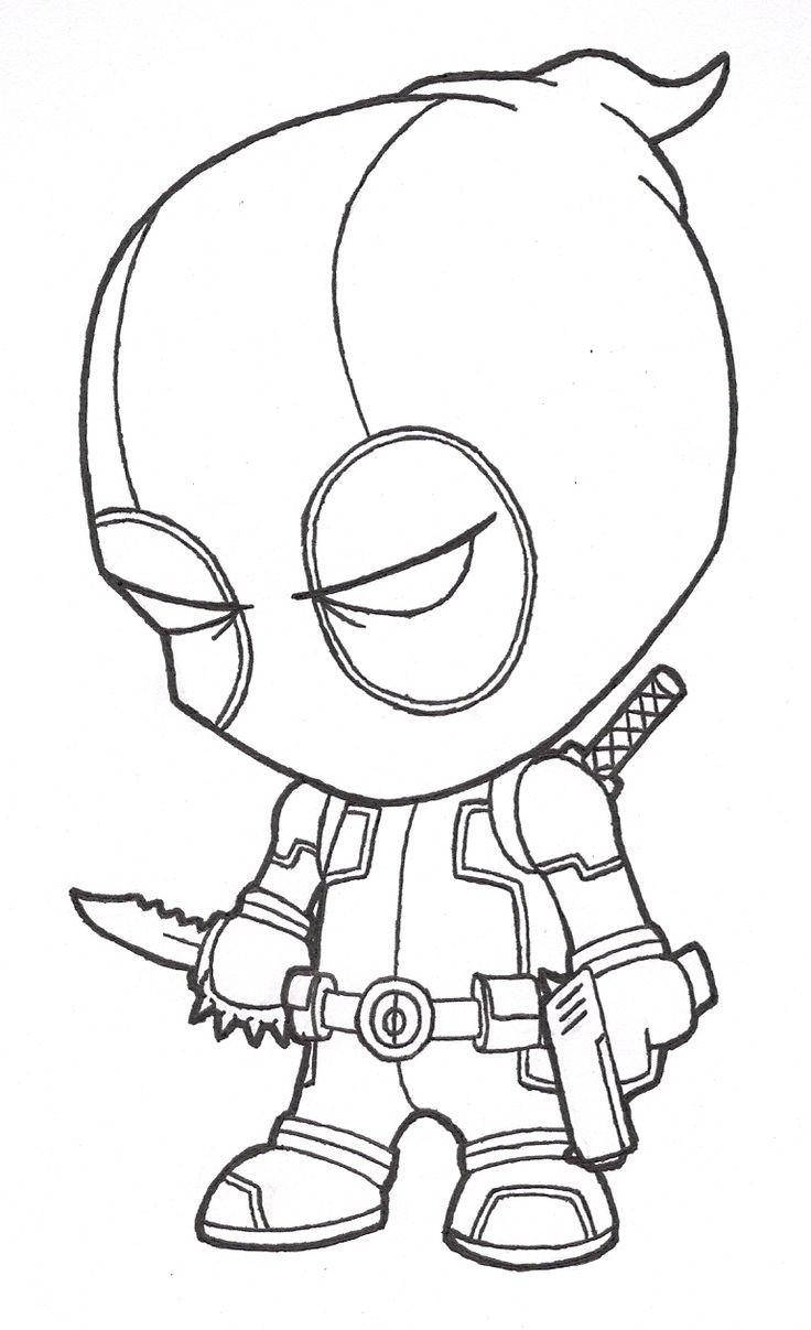 Desen Cool Deadpool Chibi Fundal
