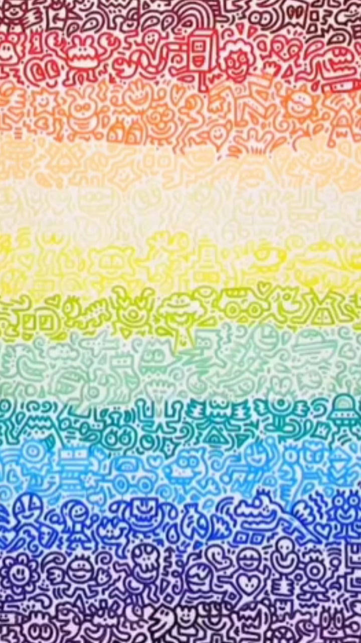 Desen Cool Doodle Curcubeu Fundal