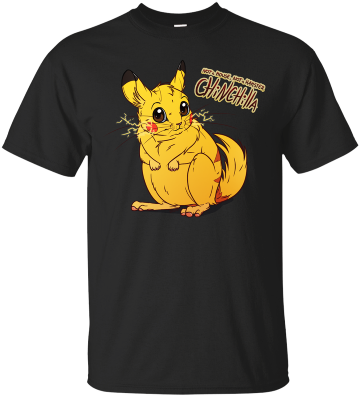 Design Chinchilla Desen Animats Tricou Negru Fundal