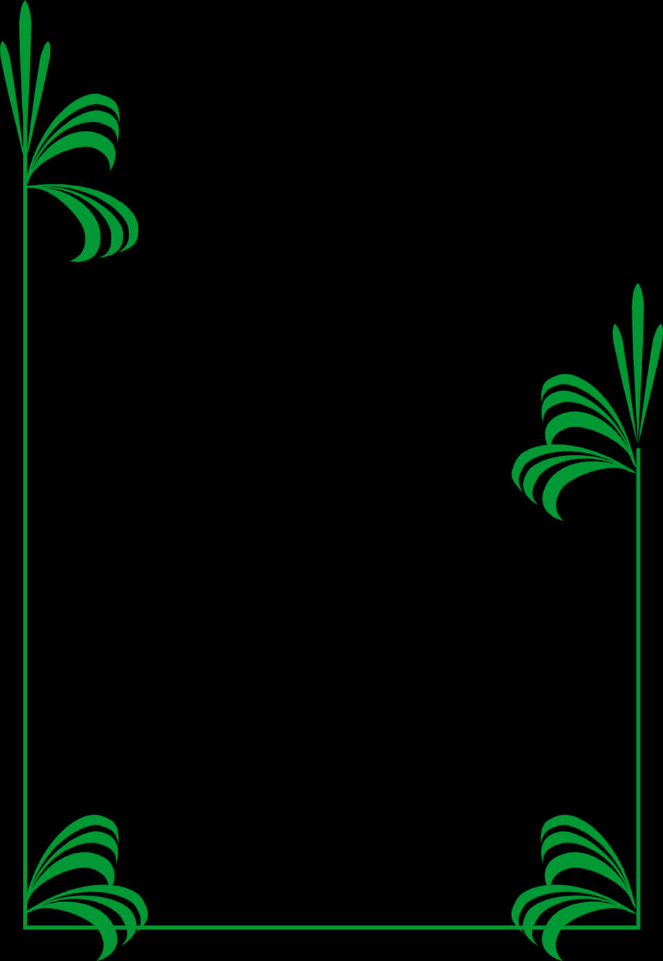 Design cu bordură verde și palmieri Fundal